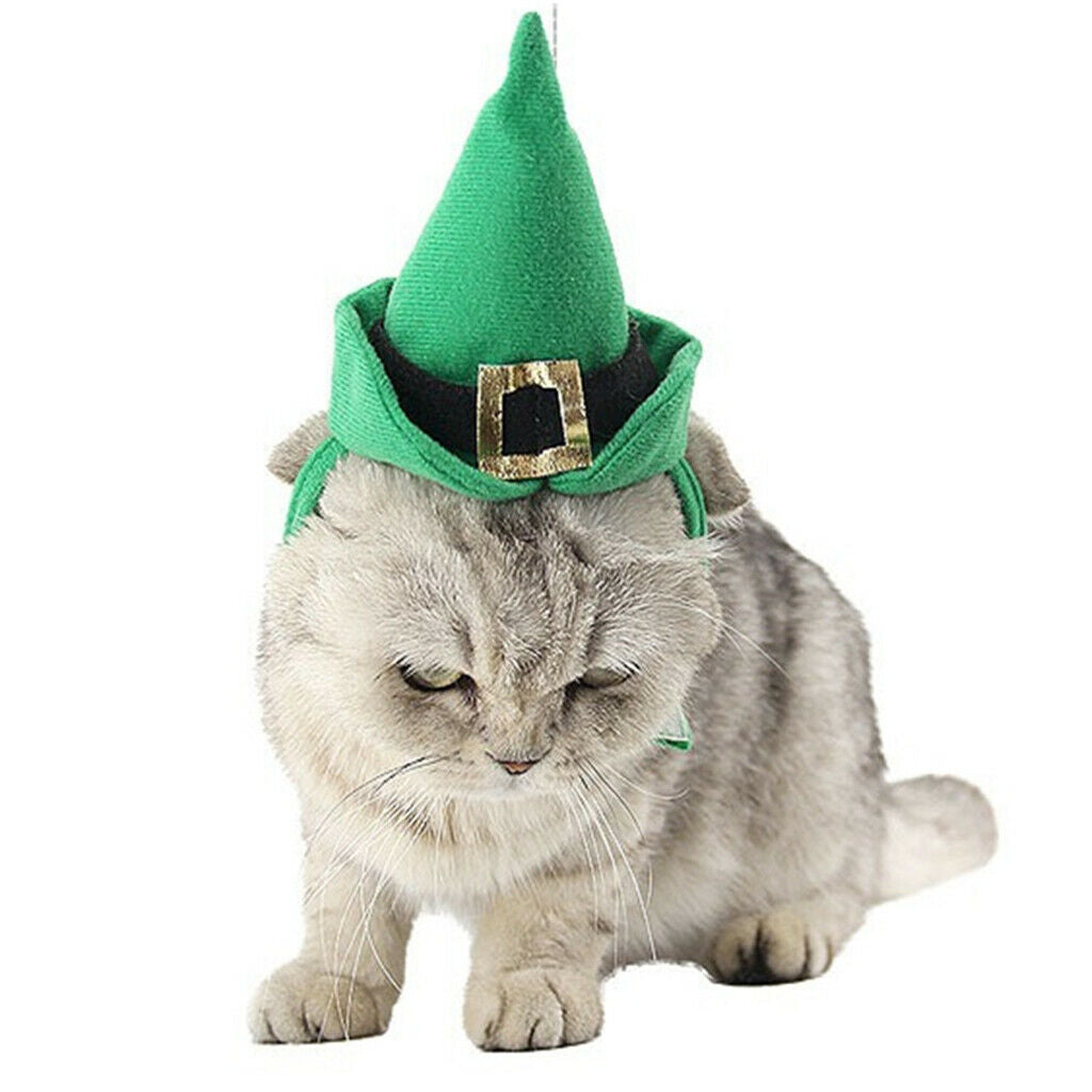 Cute Pet Cat Dog Christmas Caps Party Costume Hat Costume Headwear Green