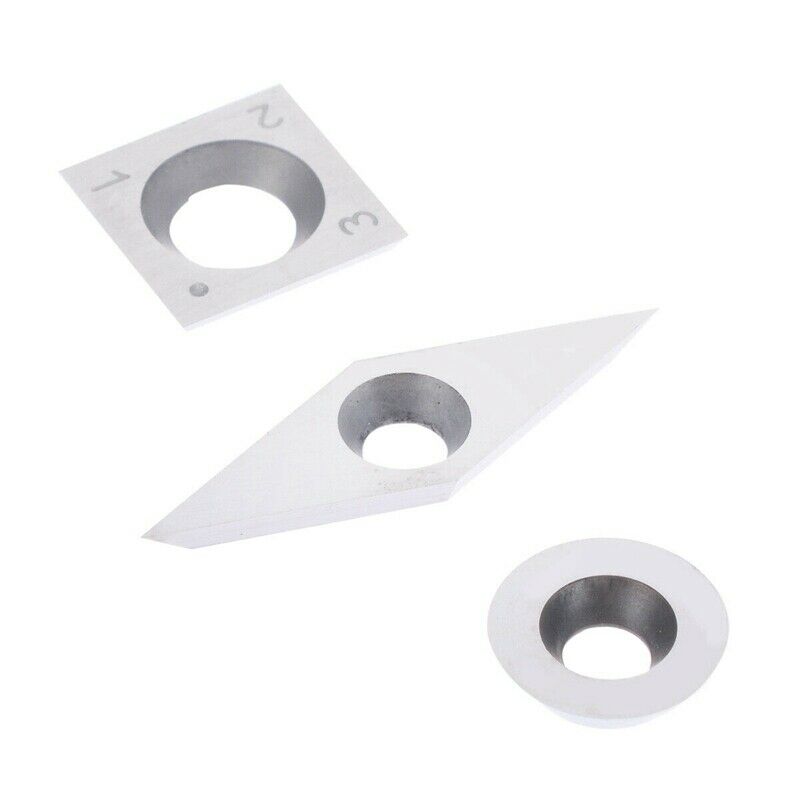 3Pcs Tungsten Carbide Inserts Cutter Set for Wood Turning Working Lathe Tool WK6