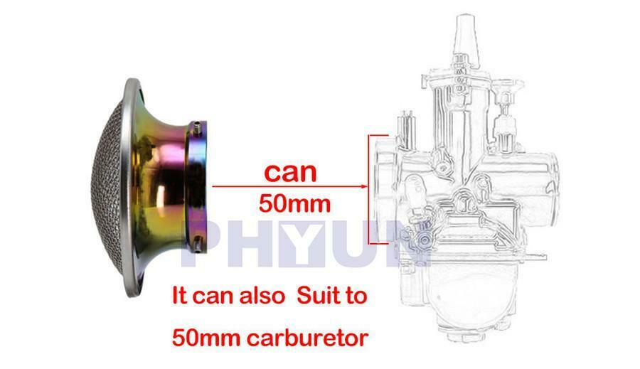 50mm Motorcycle Carburetor Air Filter Cup CNC Aluminium Alloy Rust Resistant