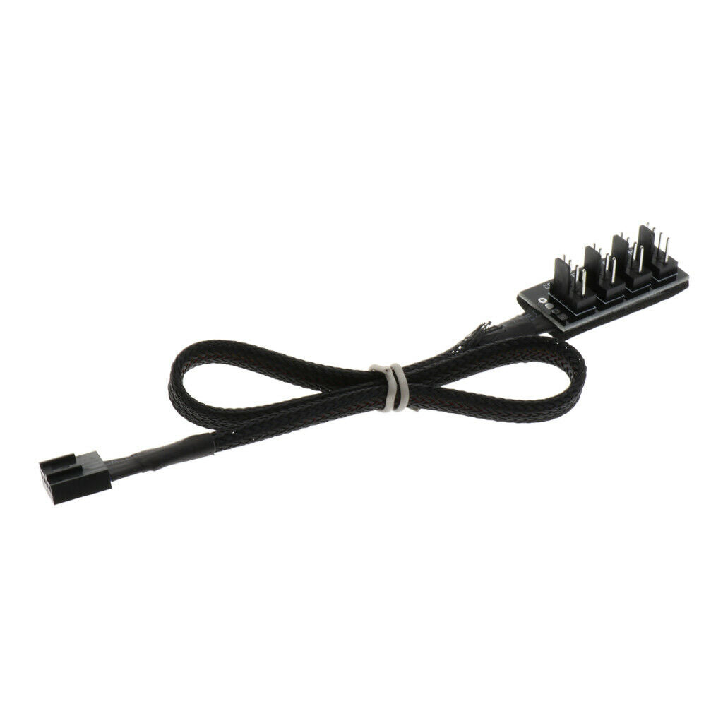 PC Cooler Fan Power 1Female to 4Male 3Pin/4Pin Socket Fan Hub Splitter Cable