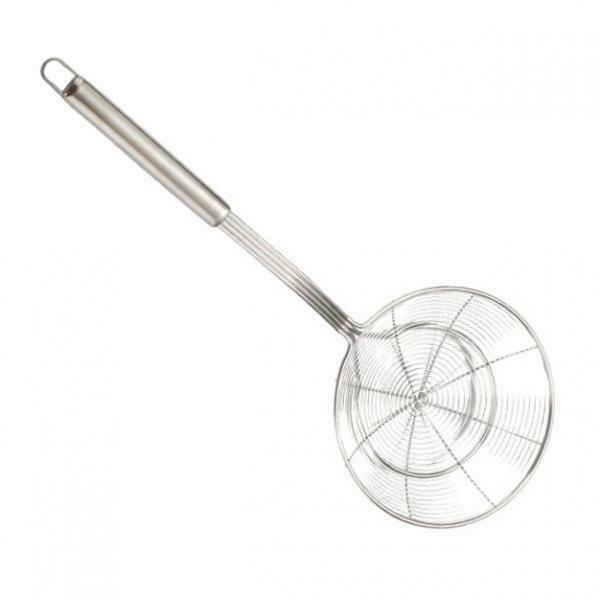 2x Stainless Steel Skimmer Colander French Fries for Fish Pasta 18cm/20cm