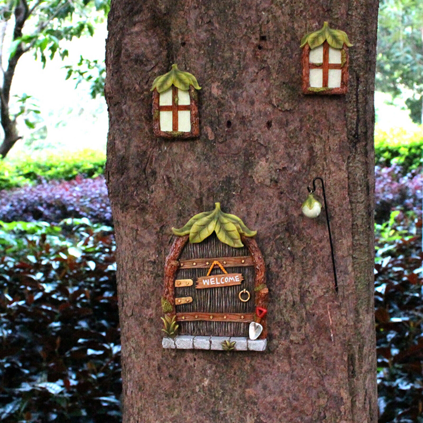Glow in The Dark Fairy Door and Windows for Kids Room Decor with Bonus Fairy