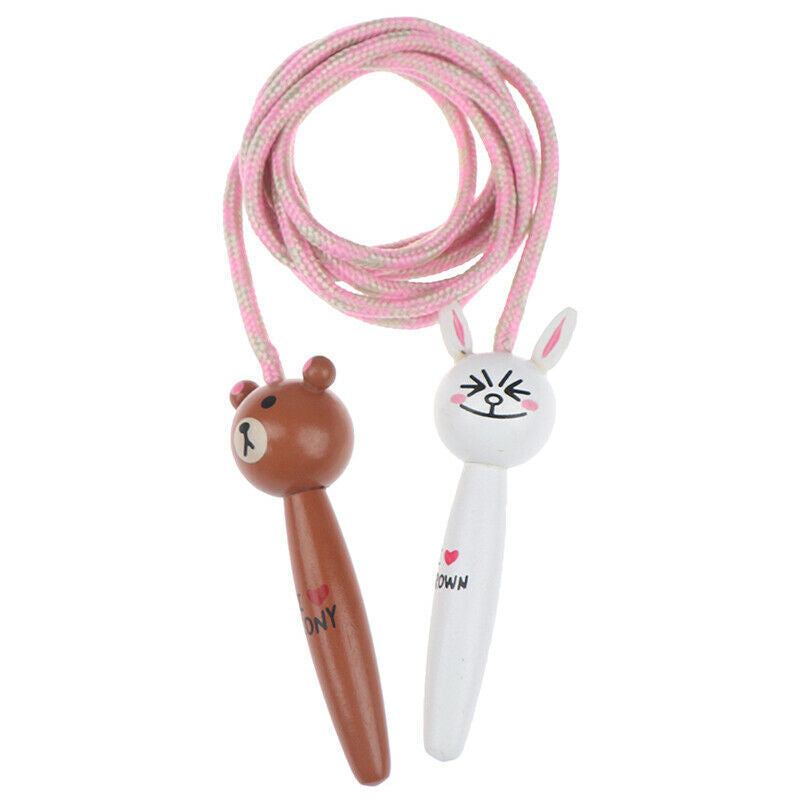1Pc 2M Kids Jump Ropes Wood Handle Sport Bodybuilding Fitness Skipping Ro.l8