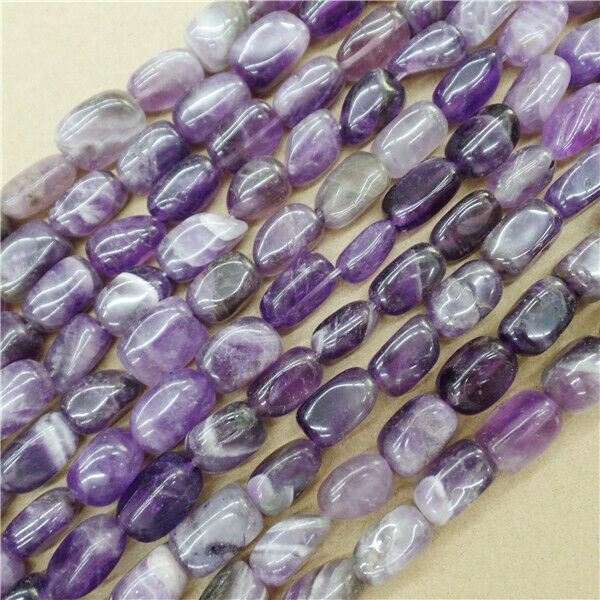 1 Strand 16x10mm Natural Purple Amethyst Freeform Loose Beads 15.5inch HH9087