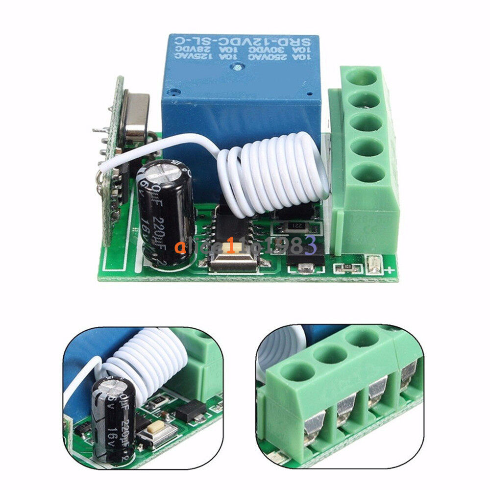 315MHz DC12V 10A 1-Channel Wireless Relay RF Remote Control Switch Receiver SRD