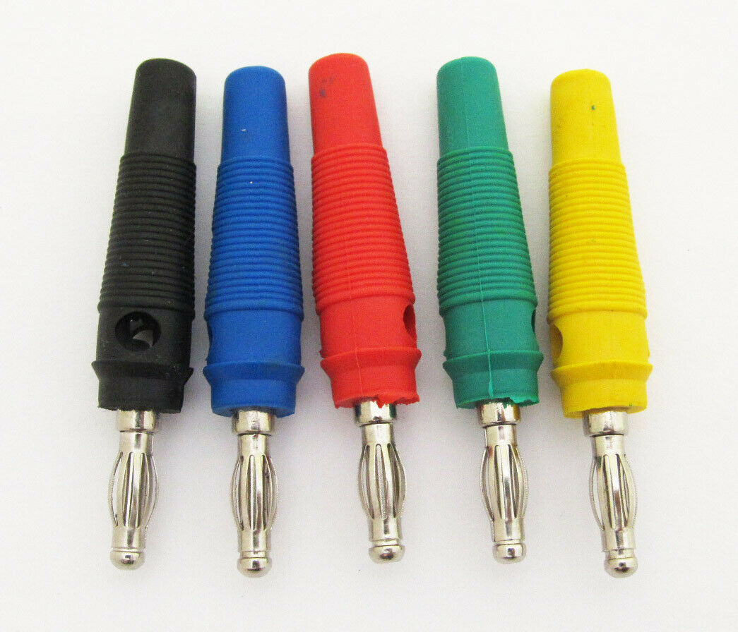 20pcs 5 Colors Nickel Plated 4mm Banana Plug Male 55mm SL2025