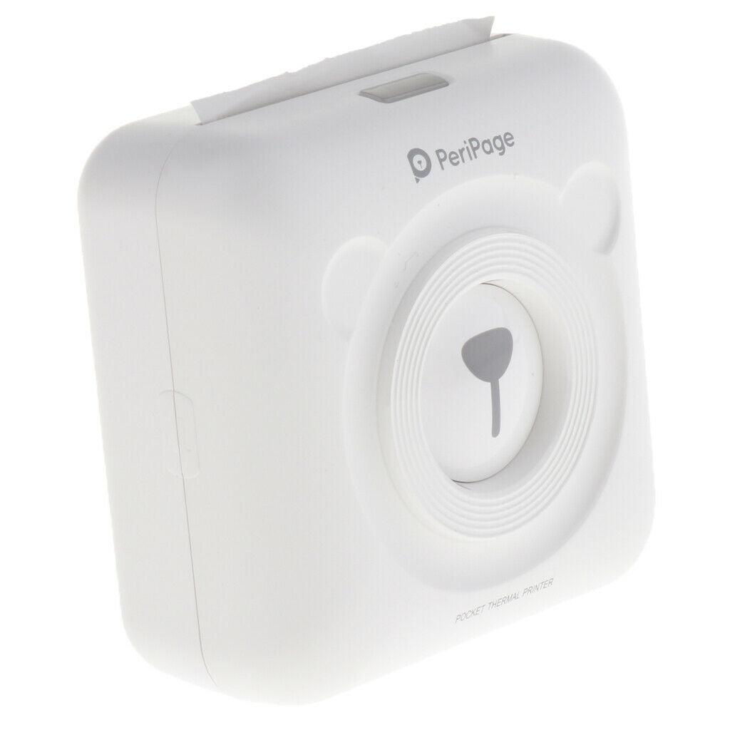 Pocket Thermal Paper Photo Printer USB Bluetooth Printing with Paper White