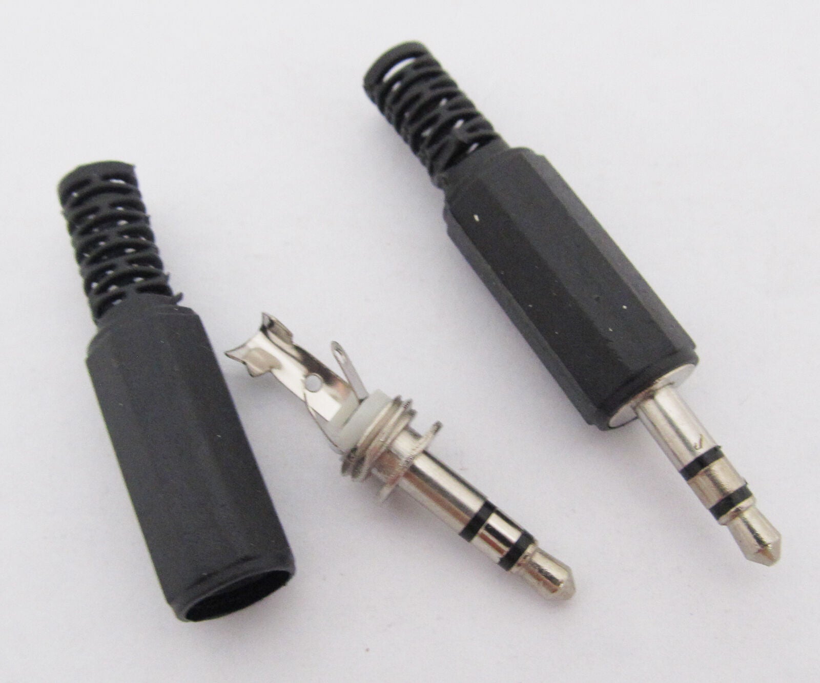 50pcs 3.5mm Stereo plug male DIY Audio Connector Plastic