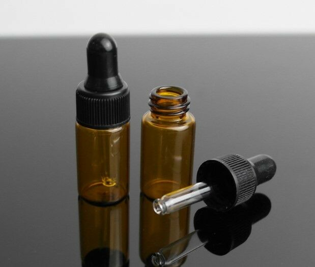 50pcs 3ml Empty High Quality Small Hot New Glass Amber Dropper Bottles/Vials For