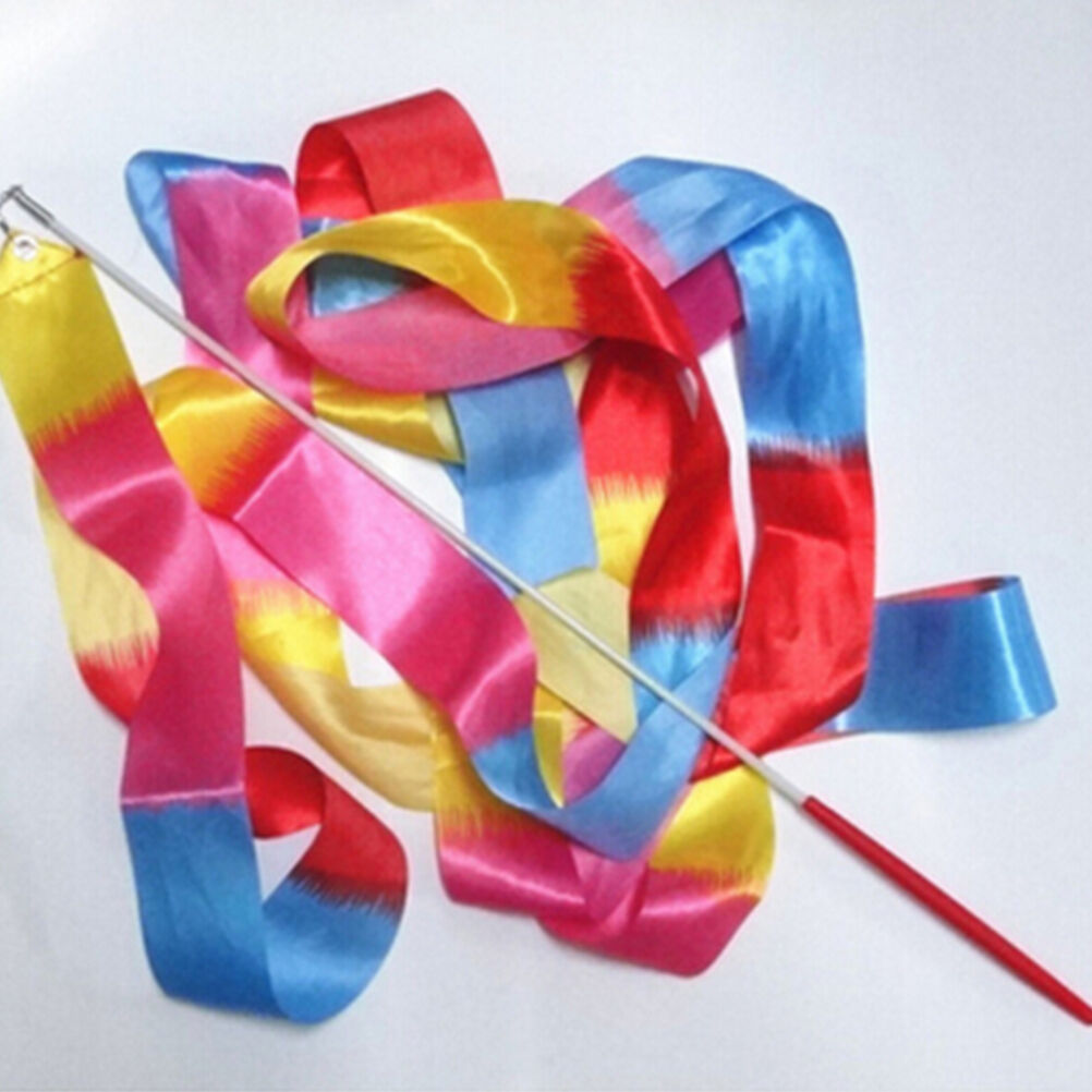 4m Kids Dance Ribbon Gym Rhythmic Art Gymnastic Ballet Streamer Twirling .l8