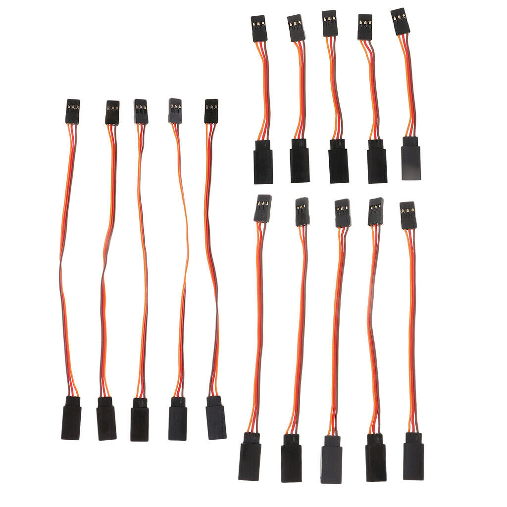 15x 3 Pins Servo Extension Lead Cord Cable for Futaba JR Connector Parts