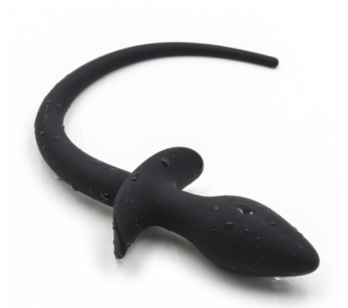 Black Silicone tail Plug dog tail to be a dog S