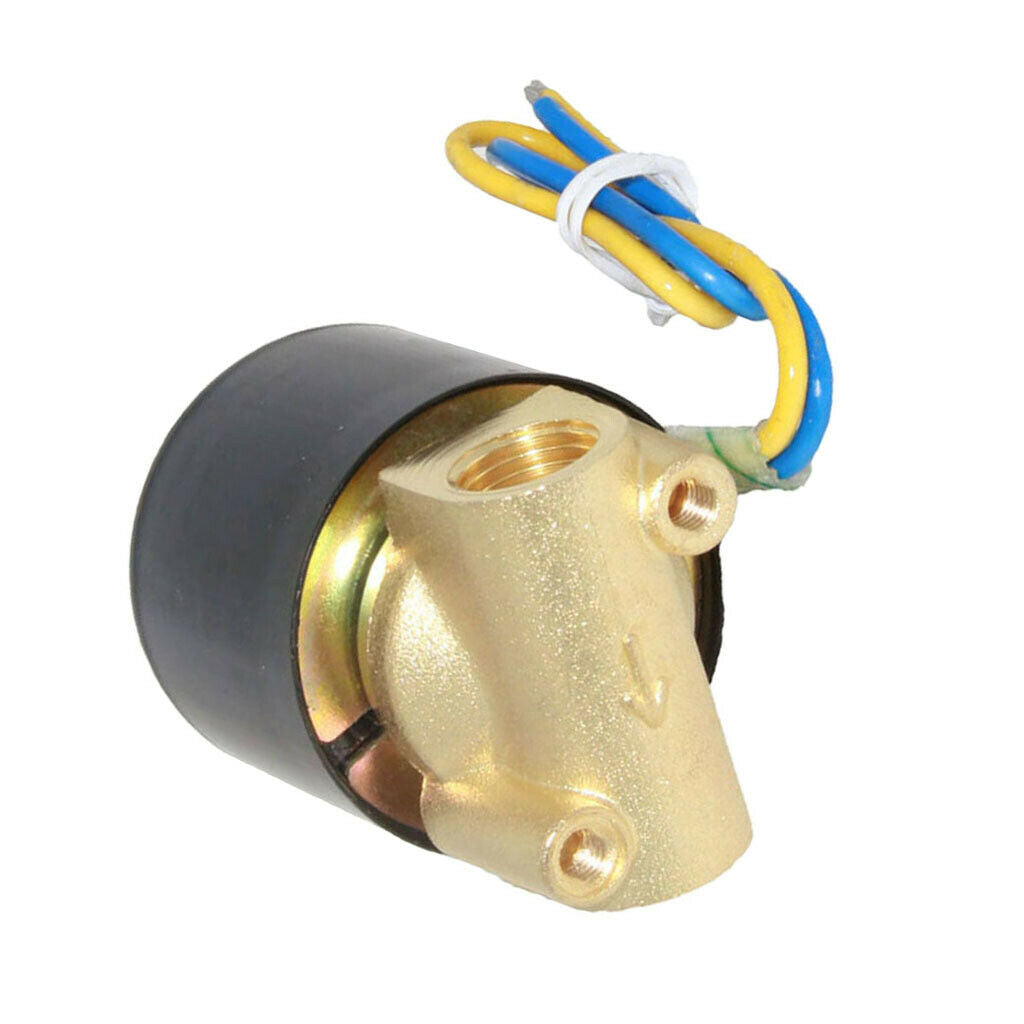 DC 12V 1/4 Inch Electric Solenoid Valve for Air Water+12V DC 1/2" Brass Electric