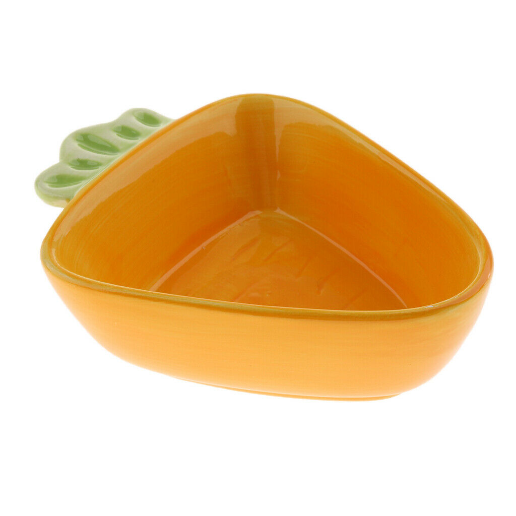 2pcs Guinea Pig Food Bowl Ceramic Small Animal Water Food Dish Big Carrot