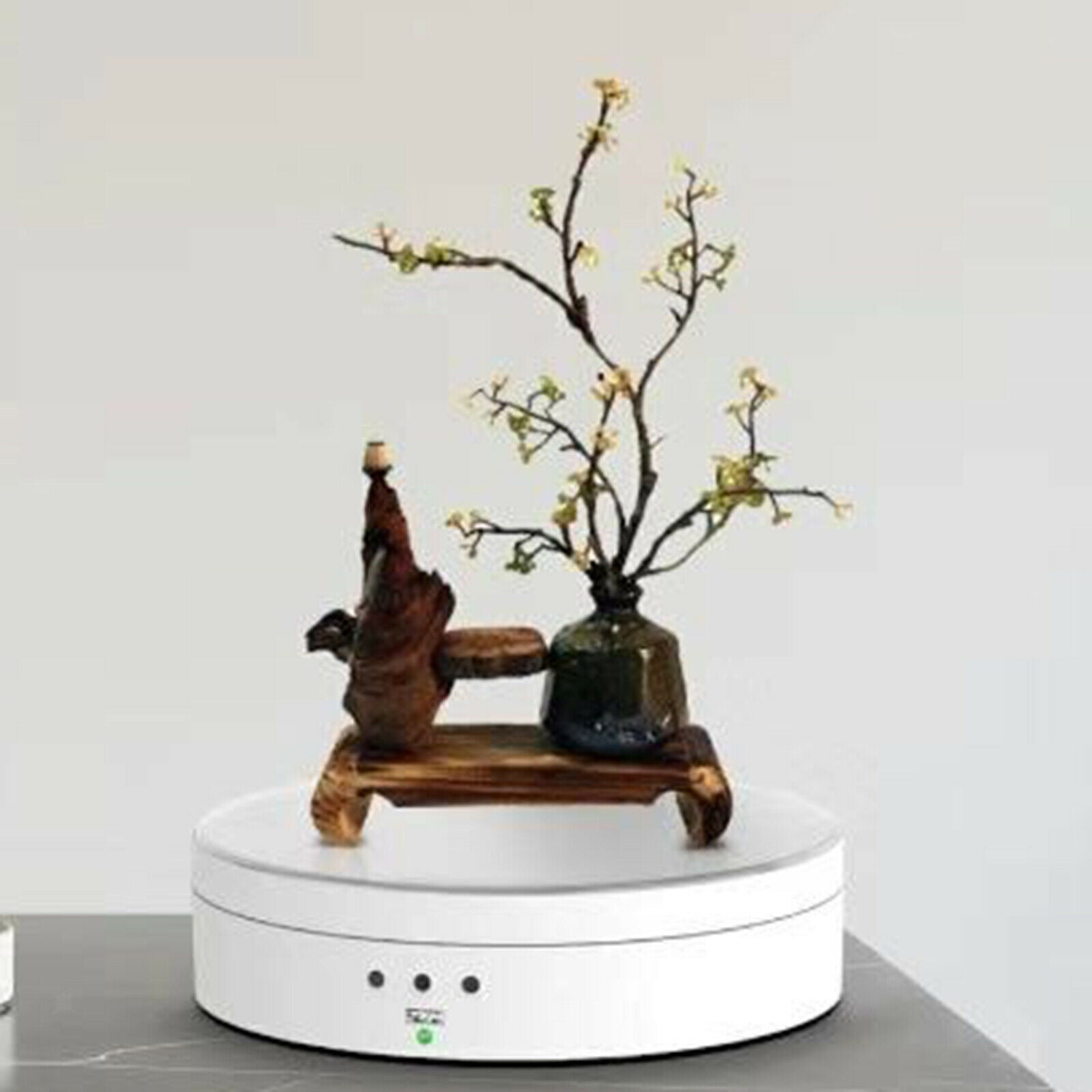 360Â° Rotating Display Stand Turntable Mirrored 3  for Cake Jewelry - white