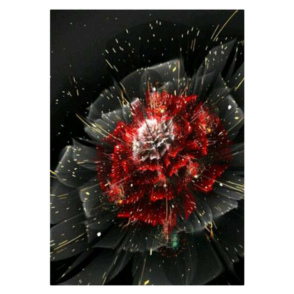 Floral Crystals Embroidery Kits DIY Handcraft Painting Red Rose
