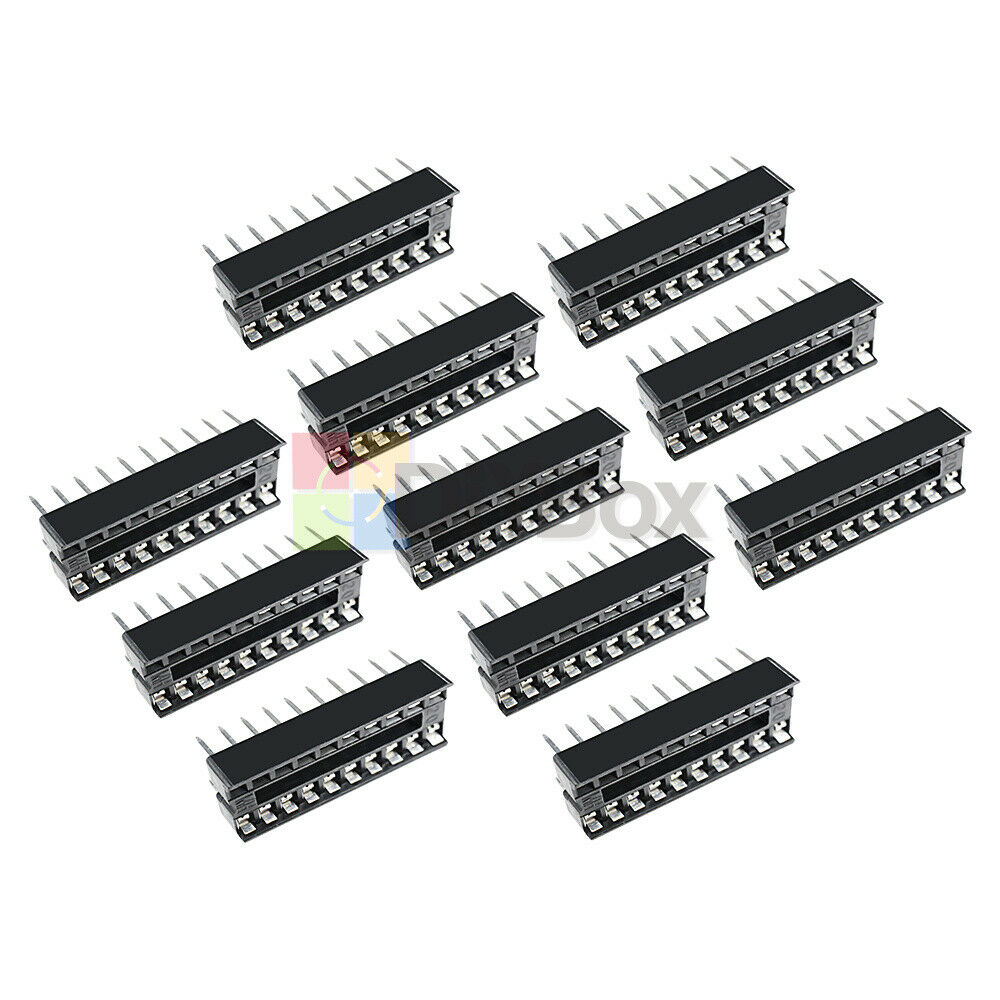 100X 20-Pins IC Sockets Adaptor Solder Dual Wipe Contact Type DIP-28 IC Socket