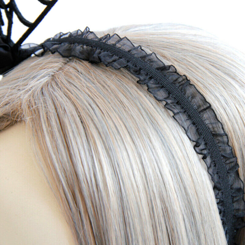 Headband Gothic Halloween Black Felt Spider Web Lace Crown Costume Ball Ha.l8