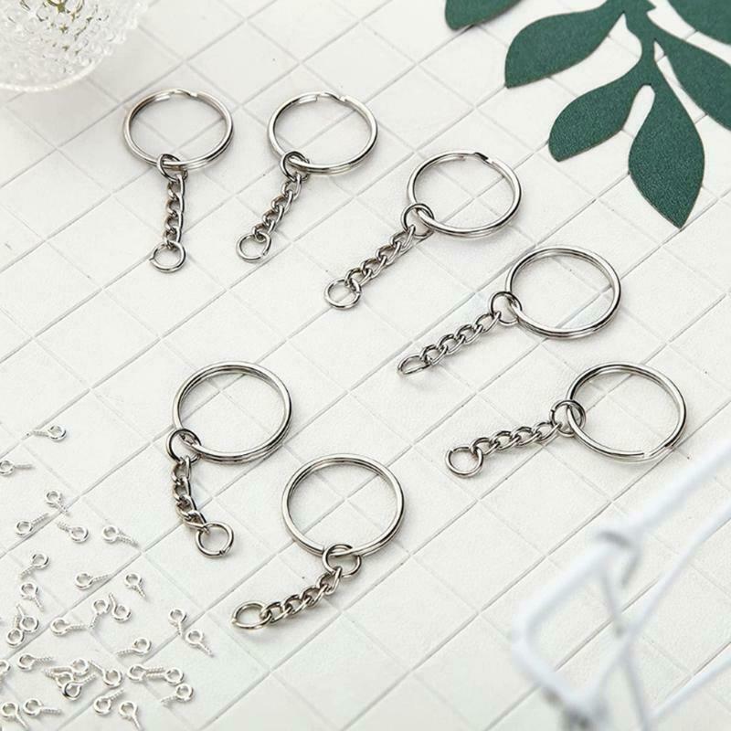 300Pcs Multipurpose Metal Rings Key Chain DIY Tools Hand Craft Making Supplies