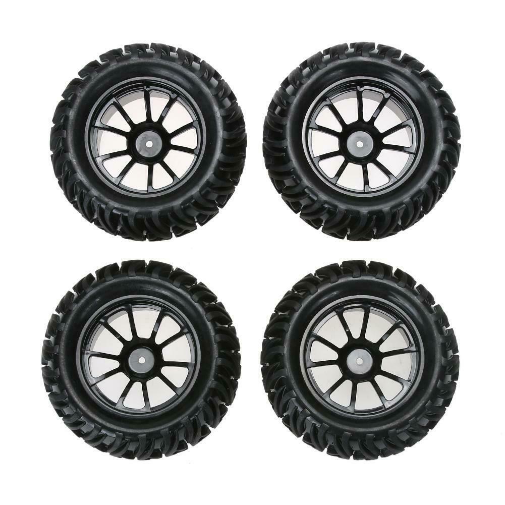 New 4PCS Wheel Rim & Tires For HSP 1:10 Monster Truck RC Car 12mm Hub @