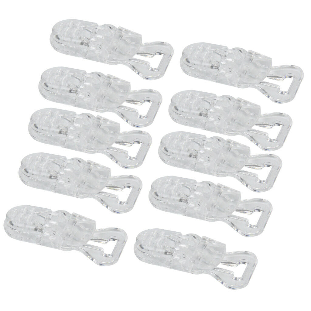 50pcs ABS T-Shape Clear Pacifier Clips Suspender Holder Craft Dummy Bib 0.8
