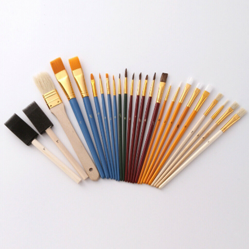 25pcs Art Painting Brushes Set Acrylic Oil Watercolor Artist Brushes