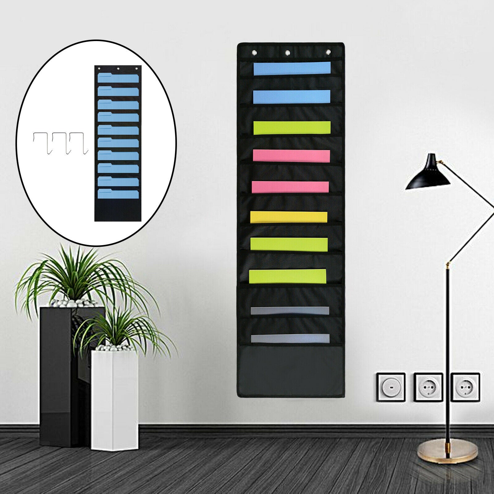 Hanging Wall Organizer Storage Pocket Heavy Duty Oxford Cloth for Wall Decor