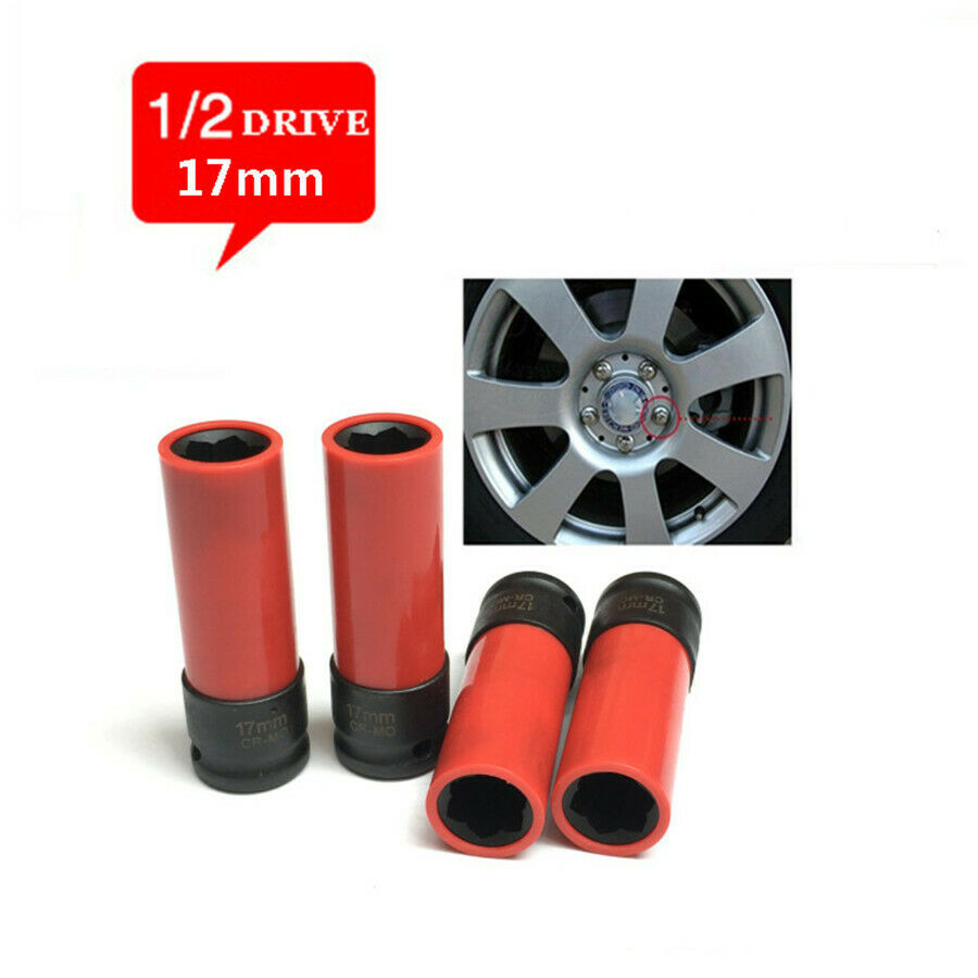 1PC Protective Lug Nut Socket for Mercedes + 1/2 Drive 17mm Convex Flower Head