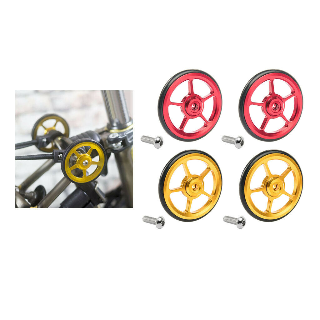 4 Piece Ultralight Alloy Bike Easy Wheels Easywheel for Brompton Refit Parts