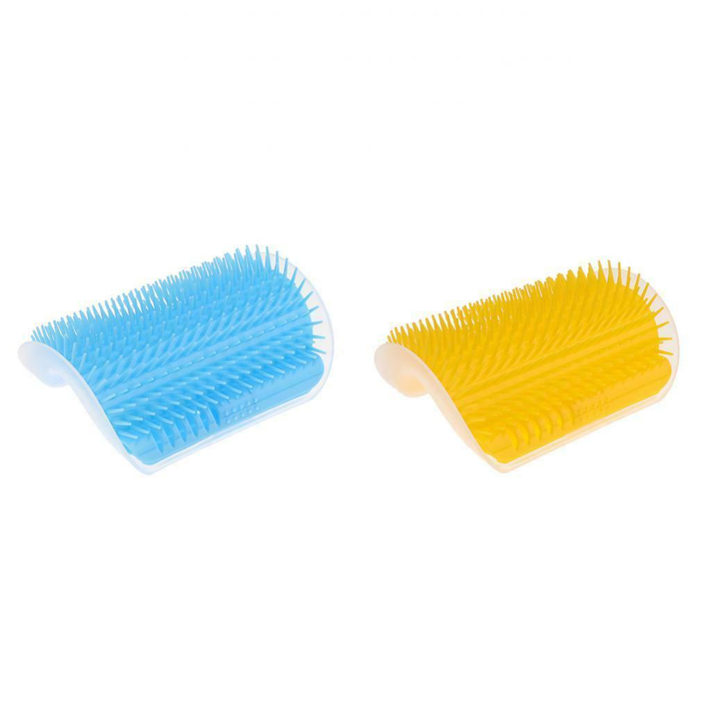 Set of 2 Pet Cat Groomer Grooming Brush Wall Brush Pet Cat Kitten W/  Hairs