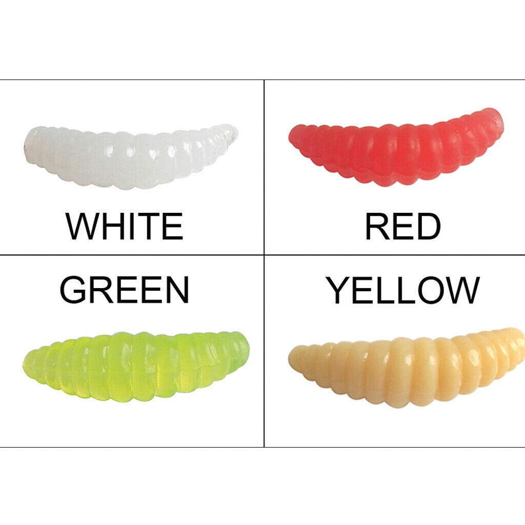150pcs/box Fishing Lure Maggots Grub Soft Lure Baits Worms Artificial Baits