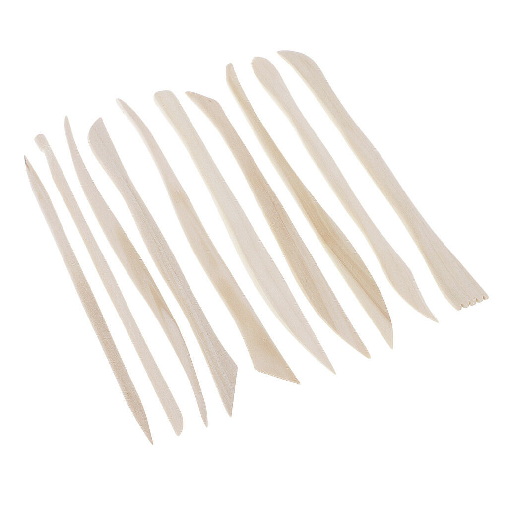 10pcs Wooden Clay Polymer Pottery Ceramics Sculpting Tool Art Craft Supplies