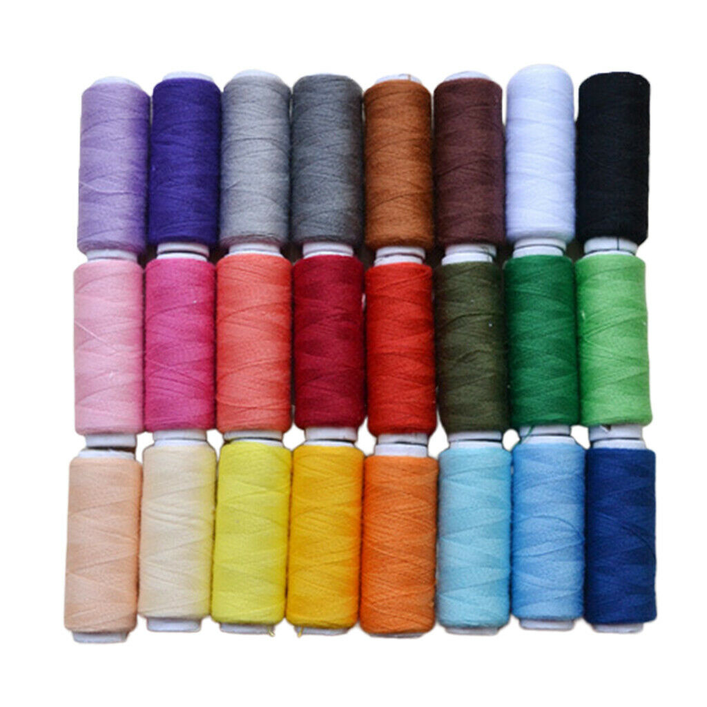 200 yard sewing thread assortment set 24-piece syn thread polyester sewing