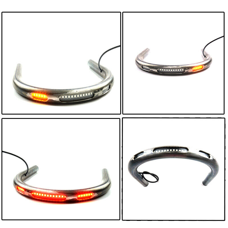 230mm Motorcycle Seat Frame Hoop Loop with LED Brake Light Turn Signal Indicator