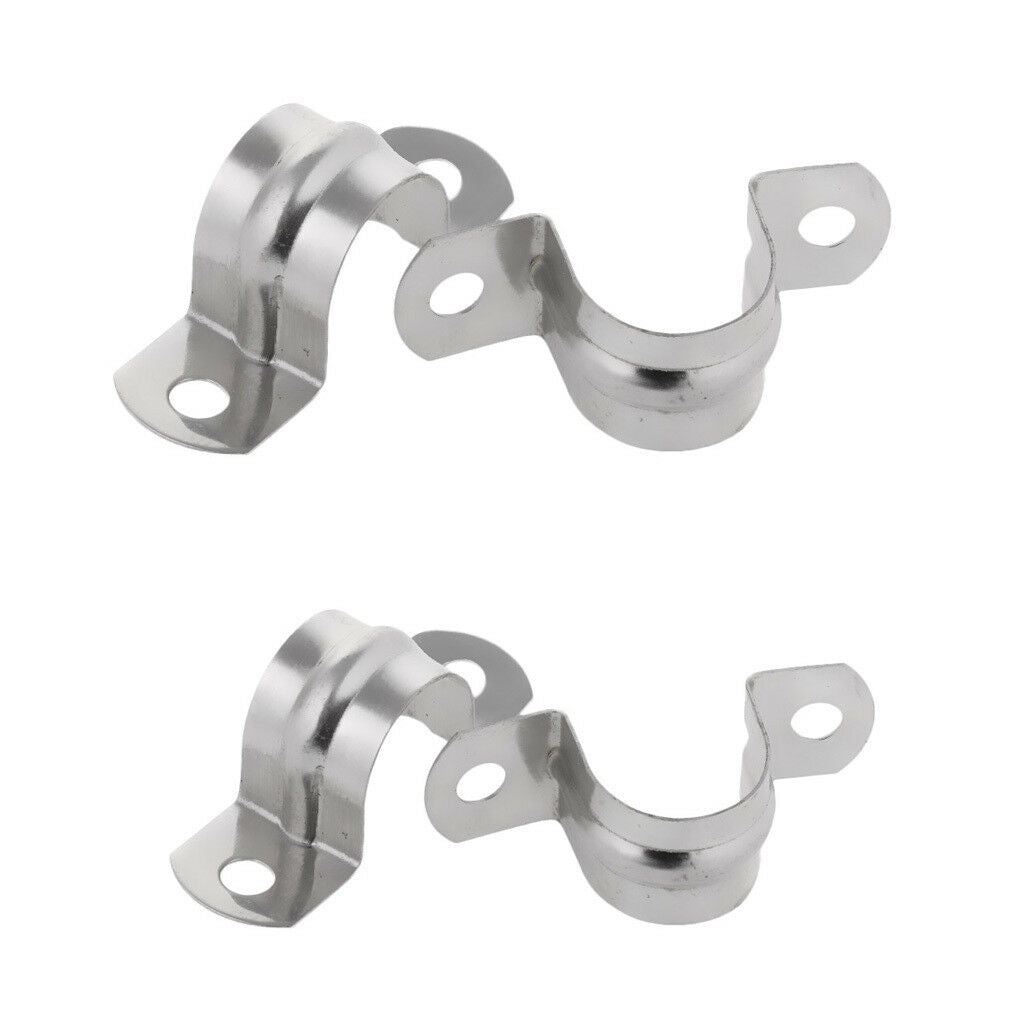 4Pcs Stainless Steel Plumbing Pipe Saddle Clip Brackets U Clamps 20mm 25mm
