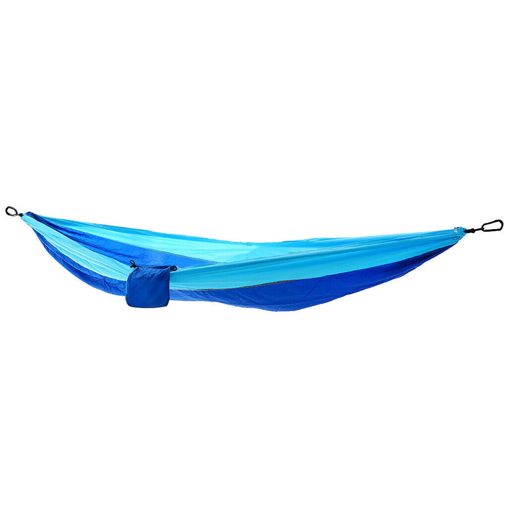 Foldable Double Camping Sleeping Swing Hammock Hanging Bed Blue