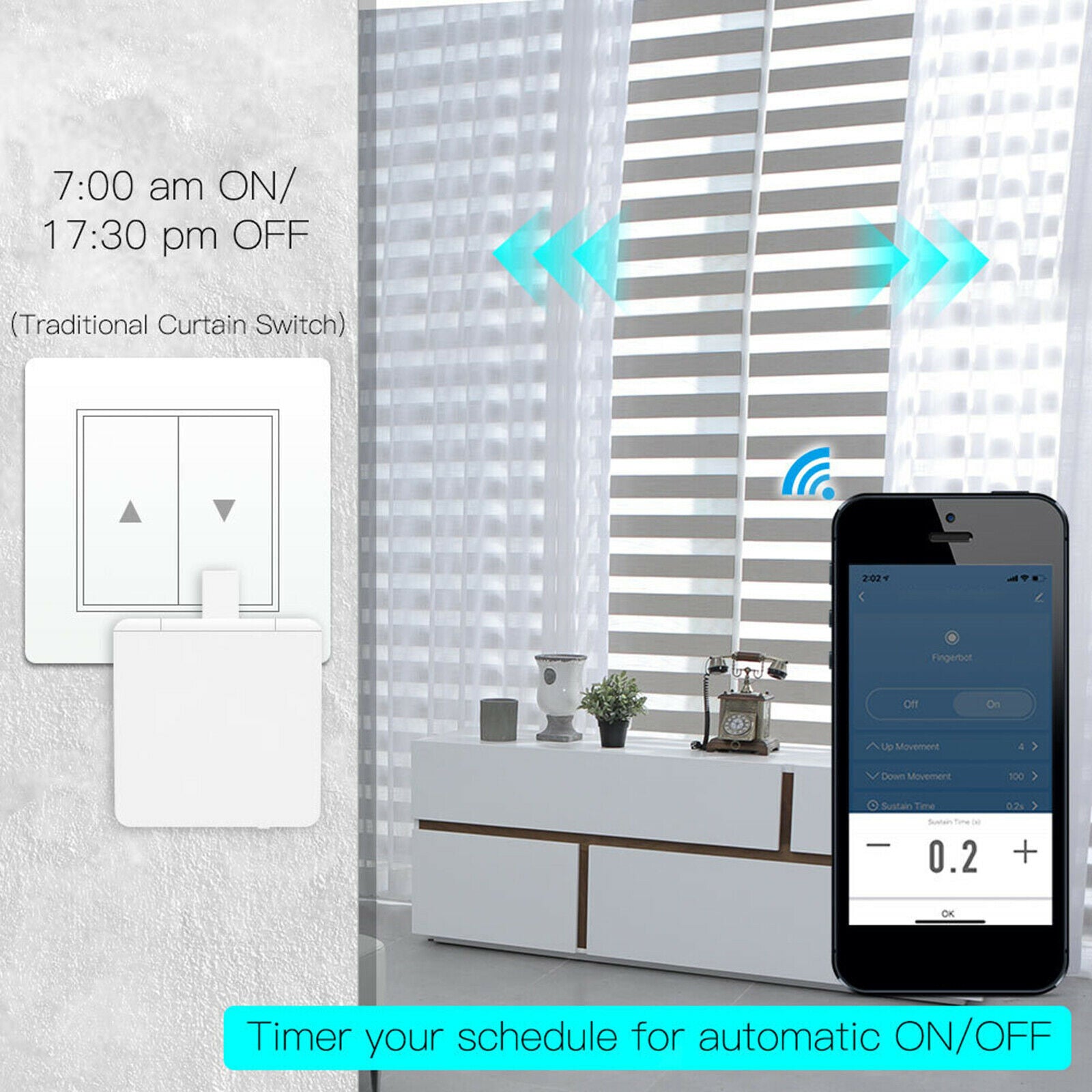 Timer Control Smart Switch Button Pusher No Wiring for Google Assistant