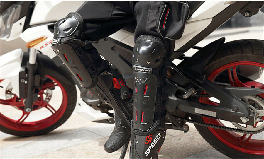 Non-slip 2PCS Knee Pad+2PCS Elbow Pad For Motocycle Bike W/Quick-release Straps