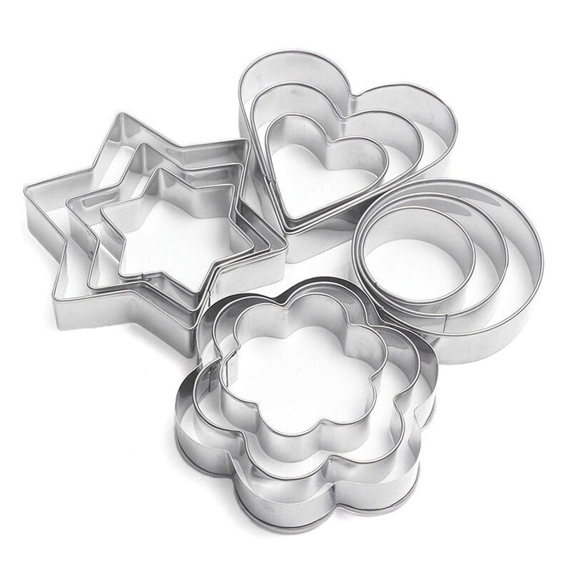 12Pcs Stainless Steel Cookie Fondant Cake Biscuit Mold Mould Sugarcraft Cu.l8