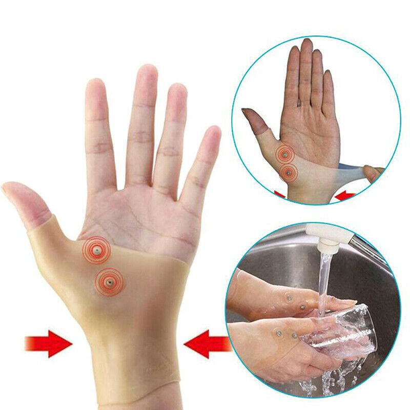 2Pcs Gloves Gel Filled Thumb Hand Wrist Support Arthritis Compression Mag.l8