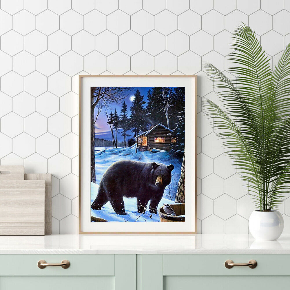Bear 5D DIY Full Round Drill Diamond Painting Embroidery Cross Stitch Kits @