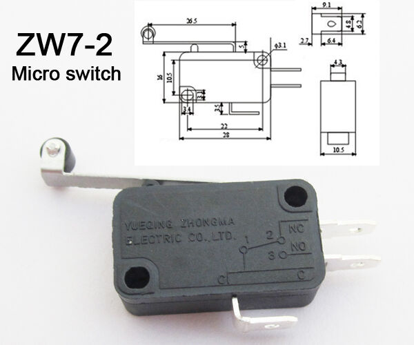 100pcs Micro High Roller Level Long Handle Normally Open/Close Switch 28x16mm