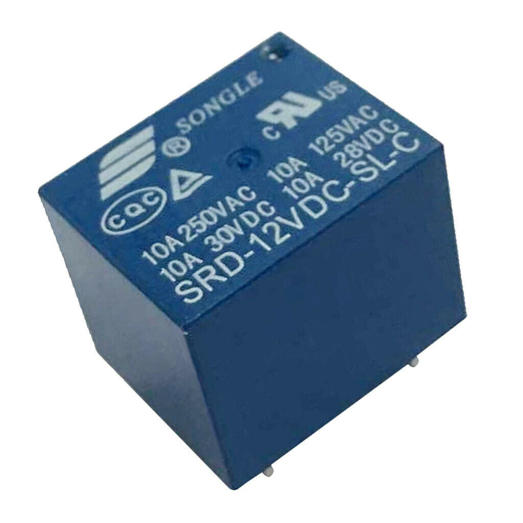 10pcs SONGLE 12V 1 CH Relay SRD-12VDC-SL-C 250V AC 30V 10A DC 5 pin Workshop