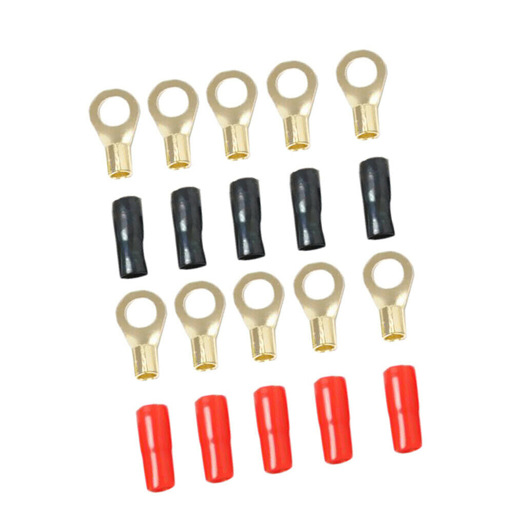 8 AWG Auto Audio Power Ground Cable Fork Clamp Brass, Universal Repair