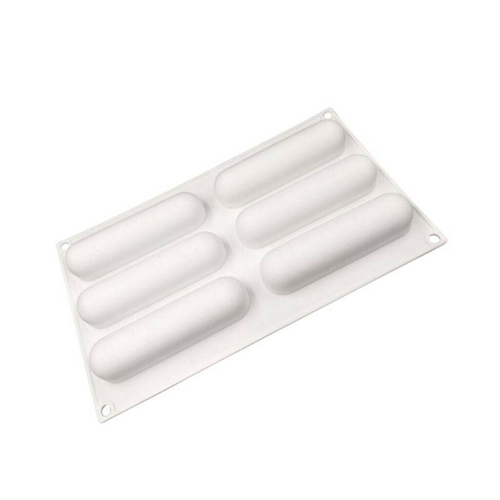 6 Cavities Long Strip Reusable Silicone Mold DIY Cake Dessert Brownie Pastry