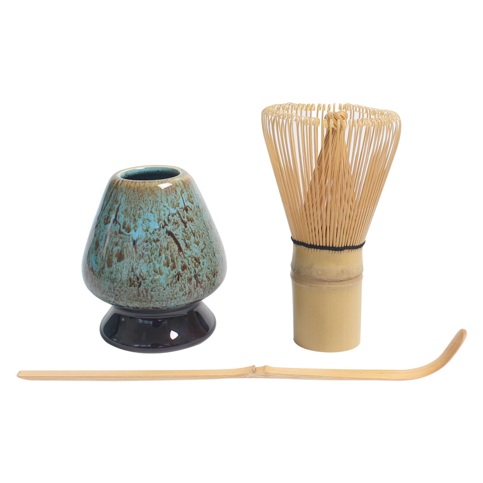 Traditional Matcha Whisk Set Exquisite Ceramic Whisk Holder Easy to Use Blue