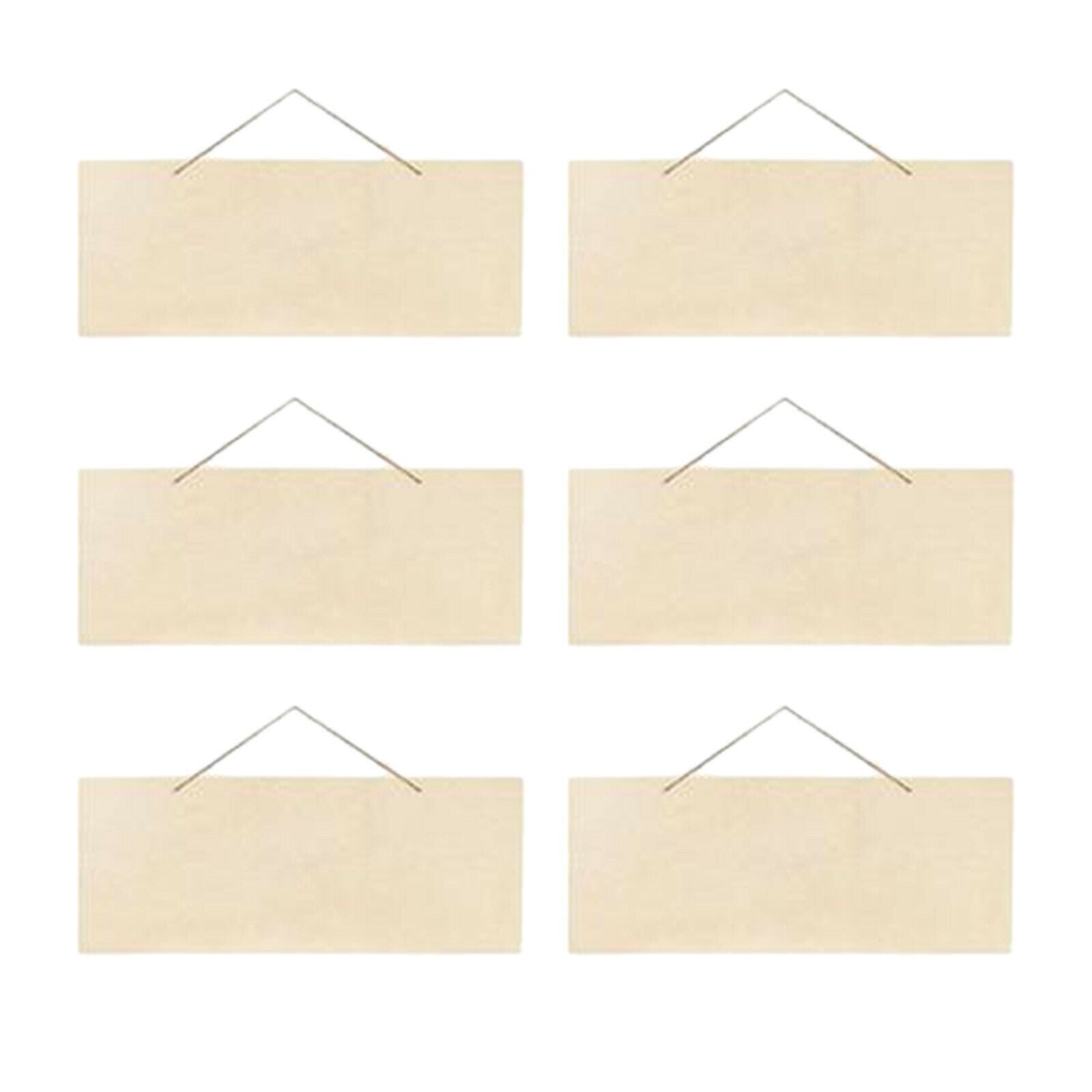 6x Wood Plaques Bulk Wooden Sign Board with Ropes DIY Pyrography Crafts