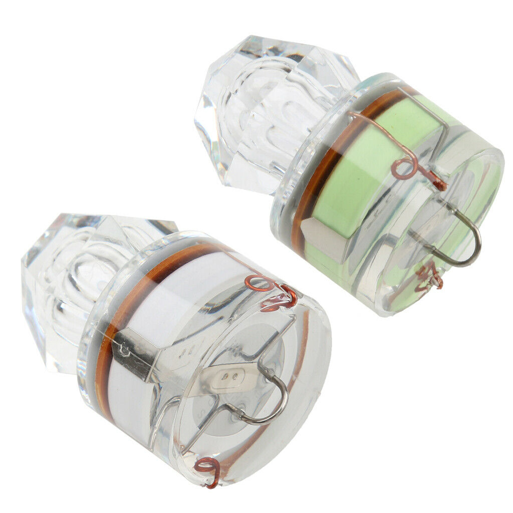 2PCS LED Deep Drop White and Green Underwater Fishing Flashing Light Squid