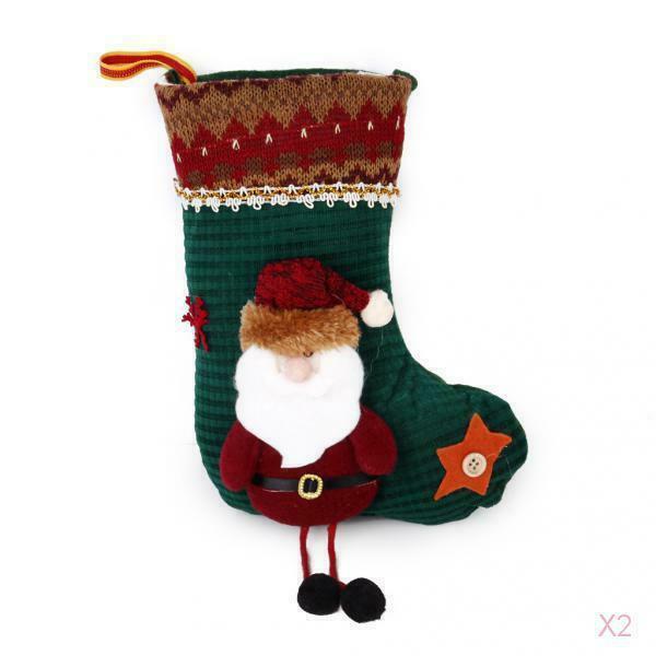 Santa Claus Pattern Christmas Stocking Sock Xmas Holiday Decoration Gift
