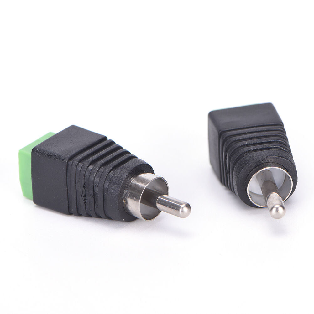 4 pcs Speaker Wire cable to Audio Male RCA Connector Adapter Jack Plug.l8